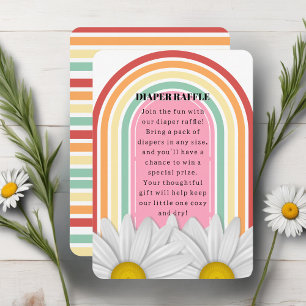 Retro Half Daisy Baby Shower  Enclosure Card