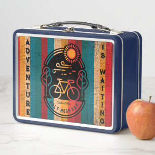 Retro Half Moon Bay Bike Trail Metal Lunch Box