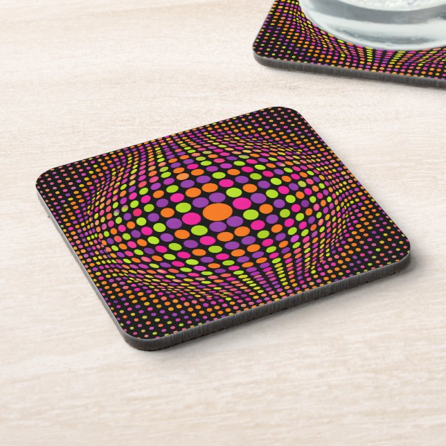 Retro Halftone Dot Sphere Coaster (Left Side)