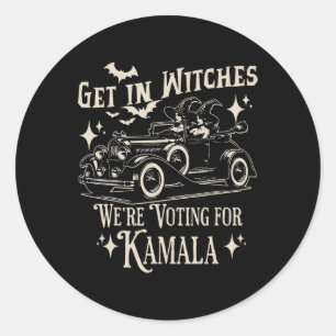 Retro Halloween 1692 Get In Witches We're Voting F Classic Round Sticker
