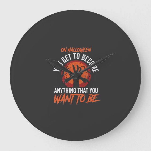 Retro Halloween Anything You Want Design_1 Large Clock (Front)