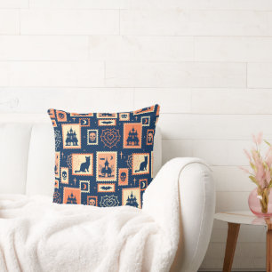 Retro Halloween Artistamps Cushion