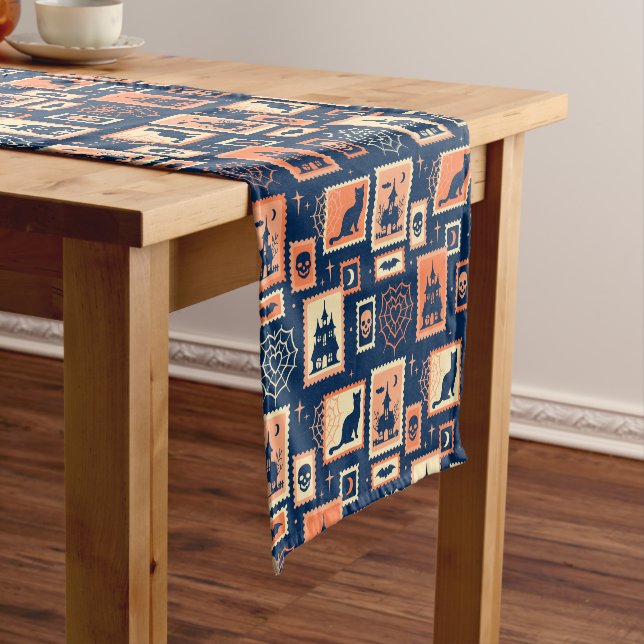 Retro Halloween Artistamps Short Table Runner (In Situ)