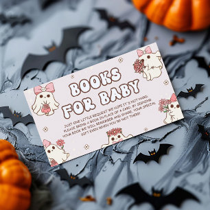 Retro Halloween Baby Shower Books For Baby Enclosure Card