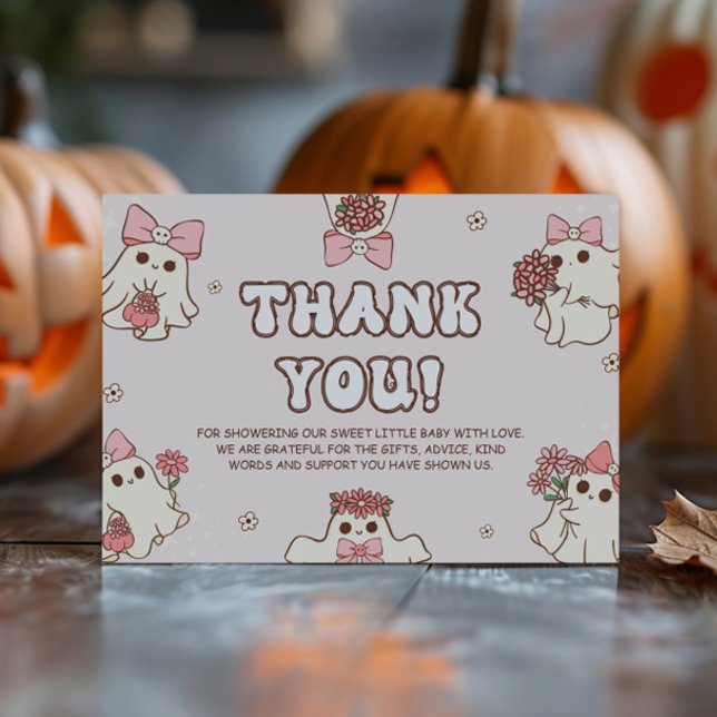 Retro Halloween Baby Shower Thank You Card (Creator Uploaded)