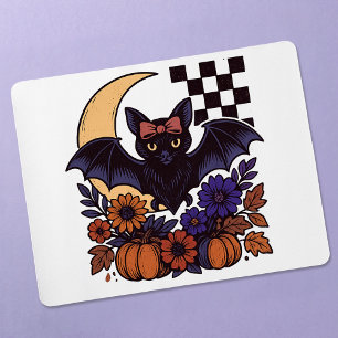 Retro Halloween Bat With Moon Gothic Aesthetic Mouse Pad