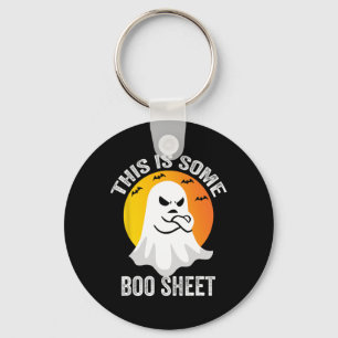Retro Halloween Boo Ghost Costume This is Some Boo Key Ring