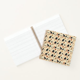 Retro Halloween Cats & Magic Notebook