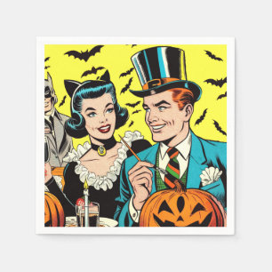 Retro Halloween Comics Napkin