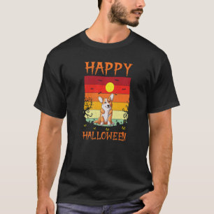 Retro Halloween Costume Matching Welsh Corgi Hallo T-Shirt