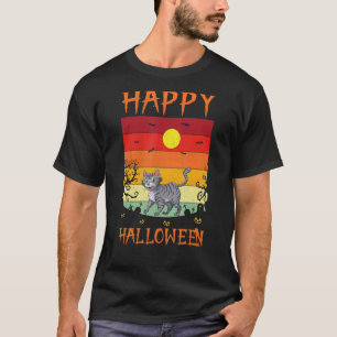 Retro Halloween Costumes Matching Bobcats Hallowee T-Shirt