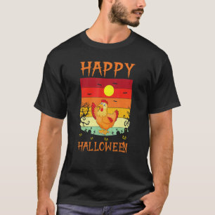 Retro Halloween Costumes Matching Chicken Hallowee T-Shirt