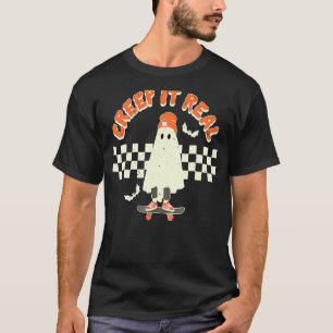 Retro Halloween Creep it Real Vintage Ghost Hallow T-Shirt
