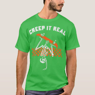 Retro Halloween Creep it Real Vintage Skeleton Gho T-Shirt