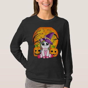 Retro Halloween Cute Witchy Unicorn Girls Kids 2 T-Shirt