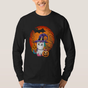 Retro Halloween Cute Witchy Unicorn Girls Kids T-Shirt