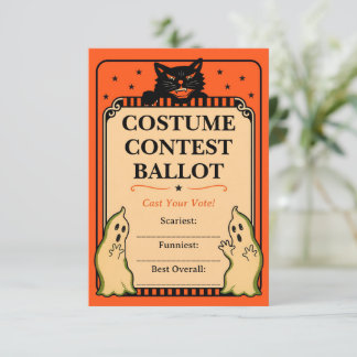 Retro Halloween Decor Style 2 Costume Ballot Card