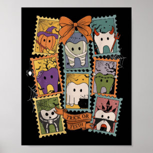 Retro Halloween Dentist Dental Squad Dental Hygien Poster
