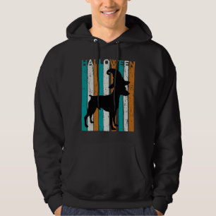 Retro Halloween Doberman Silhouette Vintage Cool Hoodie