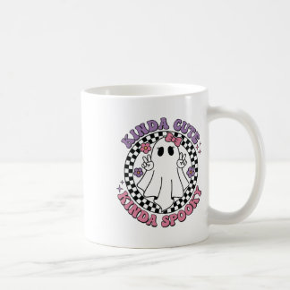Retro Halloween Feelin Kinda Cute Kinda Spooky Cut Coffee Mug