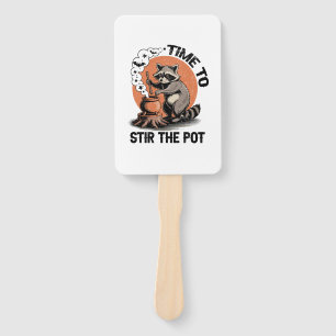 Retro Halloween Feral Time to Stir The Pot Hand Fan