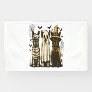 Retro Halloween Ghost French Bulldog Gothic Png Banner