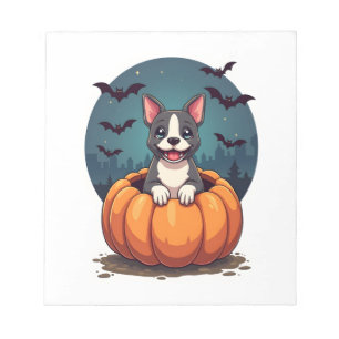 Retro Halloween Ghost French Bulldog Gothic Png Notepad