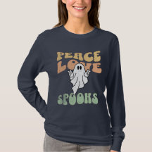 Retro Halloween Ghost Groovy Peace Love Spooks