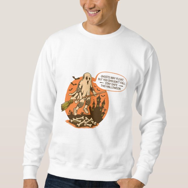 Retro Halloween Ghost Safety – Stay Safe Sweatshirt (Front)