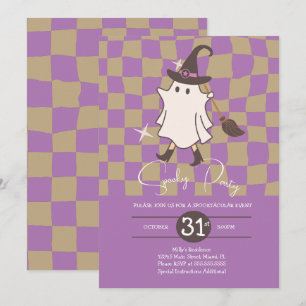Retro Halloween Ghost Spooky Birthday Party  Invitation