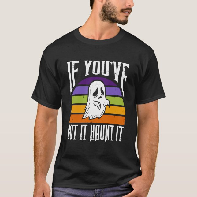 Retro Halloween Ghost T-Shirt (Front)