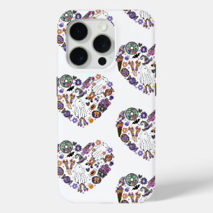 Retro Halloween Ghosts with Roller Blades iPhone 15 Pro Case