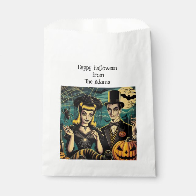 Retro Halloween gift bag Cute Vintage Comic Style (Front)