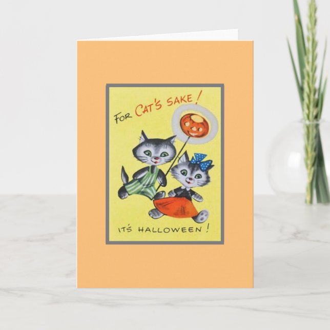 Retro Halloween Greeting Card (Front)