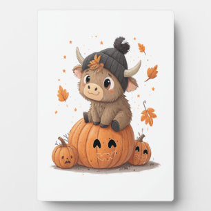 Retro Halloween Highland Cow 2 Plaque