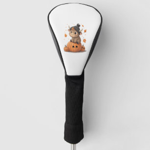 Retro Halloween Highland Cow Golf Head Cover