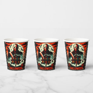Retro Halloween Horror Night 80s Slasher Vibes Paper Cups