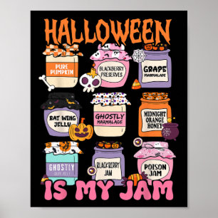 Retro Halloween Is My Jam Spooky Season Scary Fall Poster