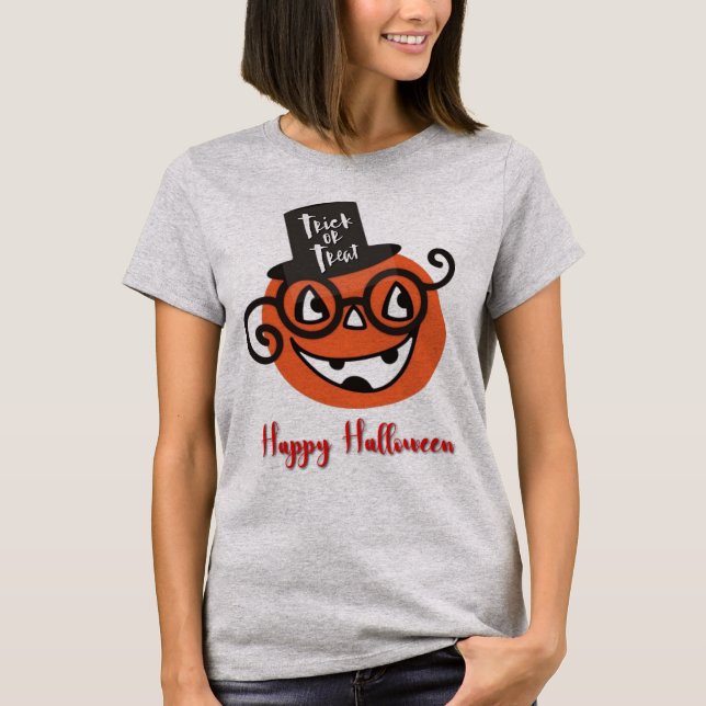 Retro Halloween Jack-o-lantern T-Shirt (Front)