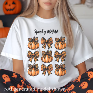 Retro Halloween Leopart Bow Pumpkin Coquette Tri-Blend Shirt