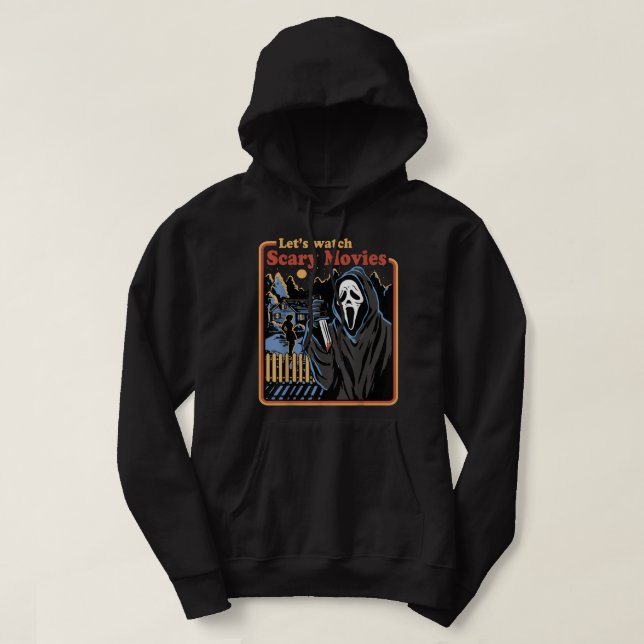 Retro Halloween Let’S Watch Scary Horror Movies Gh Hoodie (Design Front)
