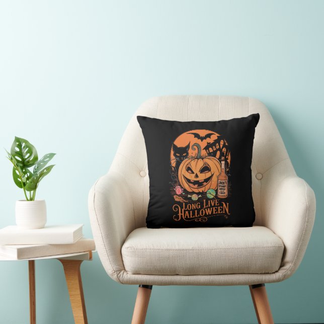Retro Halloween Long Live Fall Spooky Season  Cushion (Chair)