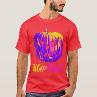Retro Halloween Pumpkin Men Women Kids Trick or Tr T-Shirt