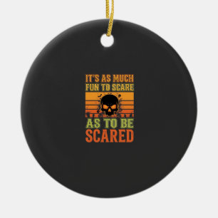Retro Halloween Scare Skull Design_1 Ceramic Tree Decoration