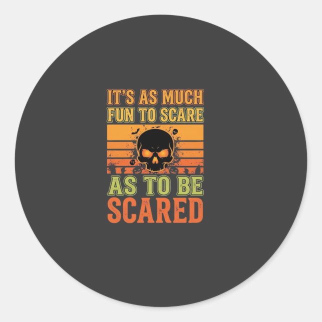 Retro Halloween Scare Skull Design_1 Classic Round Sticker (Front)
