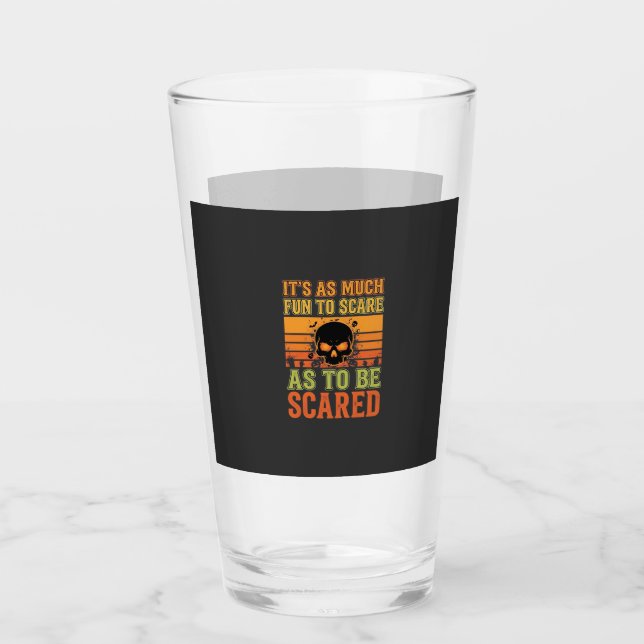 Retro Halloween Scare Skull Design_1 Glass (Front)