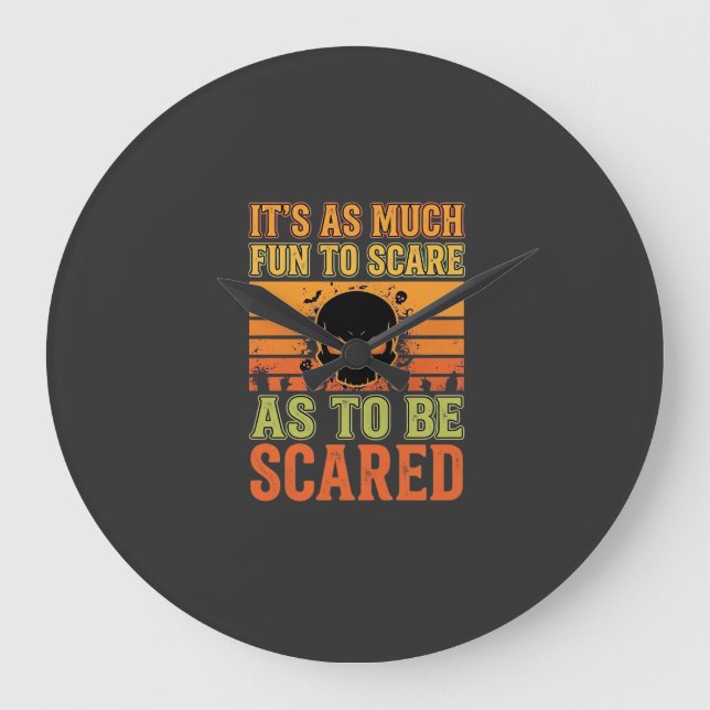 Retro Halloween Scare Skull Design_1 Large Clock (Front)