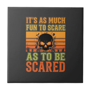 Retro Halloween Scare Skull Design_1 Tile
