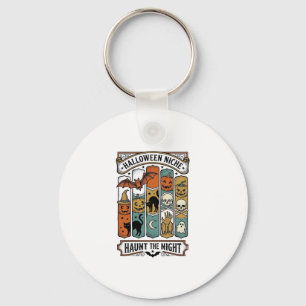Retro Halloween Shirt with Vintage Spooky Stripe A Key Ring