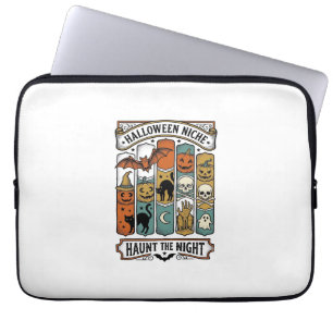 Retro Halloween Shirt with Vintage Spooky Stripe A Laptop Sleeve